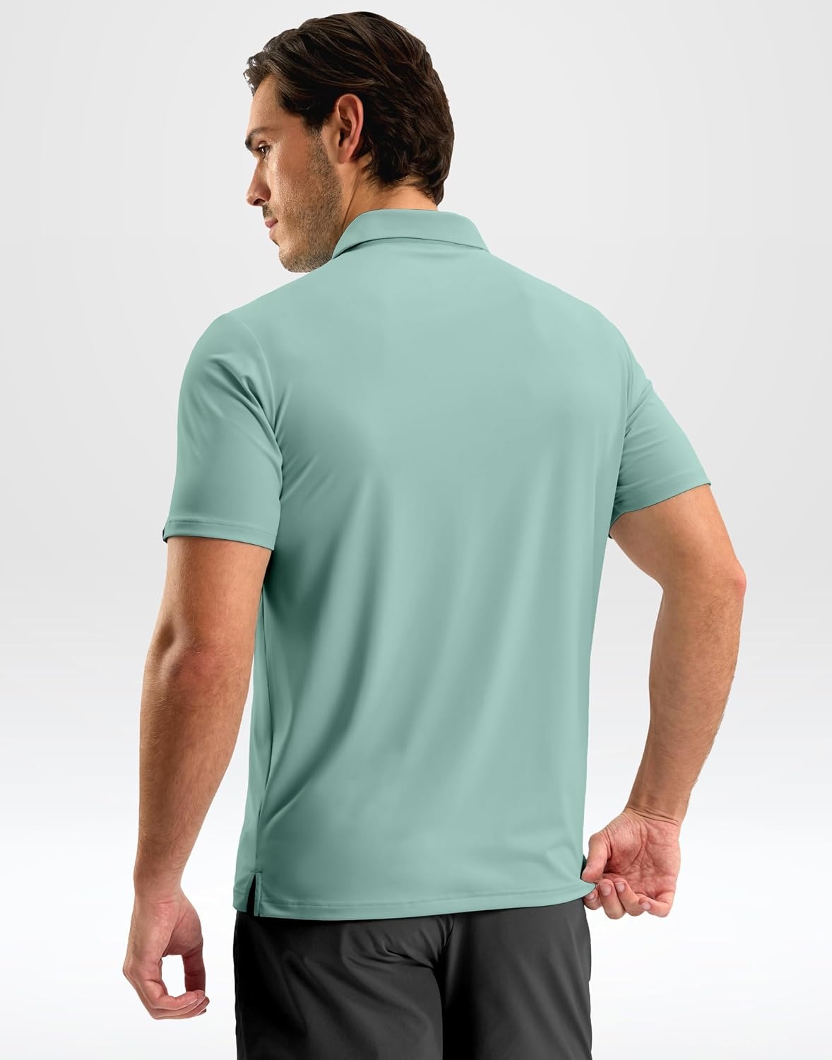 image:imageMens Golf Shirt Dry Fit Short Sleeve Polos Athletic Polo Shirts for Men  Moisture Wicking CoolTouch 4Way Stretch UPF50 Contrast Collar Tagless Comfort for Tennis Pickleball Active CasualJasmine Green