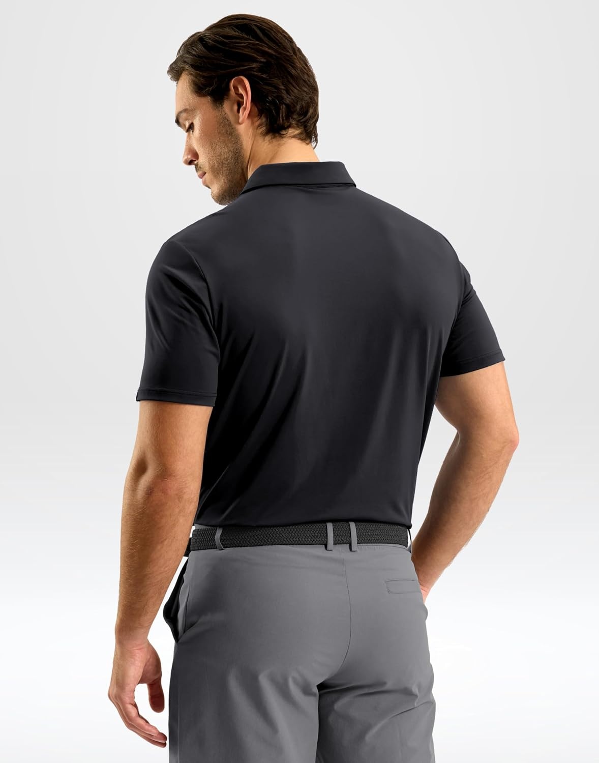 image:imageMens Golf Shirt Dry Fit Short Sleeve Polos Athletic Polo Shirts for Men  Moisture Wicking CoolTouch 4Way Stretch UPF50 Contrast Collar Tagless Comfort for Tennis Pickleball Active CasualDark Grey