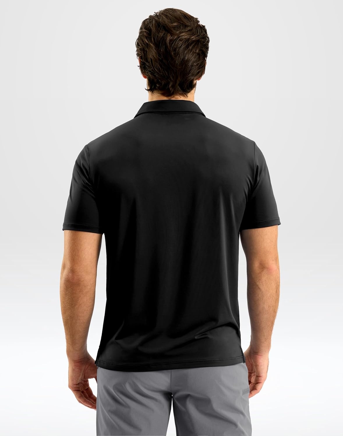 image:imageMens Golf Shirt Dry Fit Short Sleeve Polos Athletic Polo Shirts for Men  Moisture Wicking CoolTouch 4Way Stretch UPF50 Contrast Collar Tagless Comfort for Tennis Pickleball Active CasualBlack