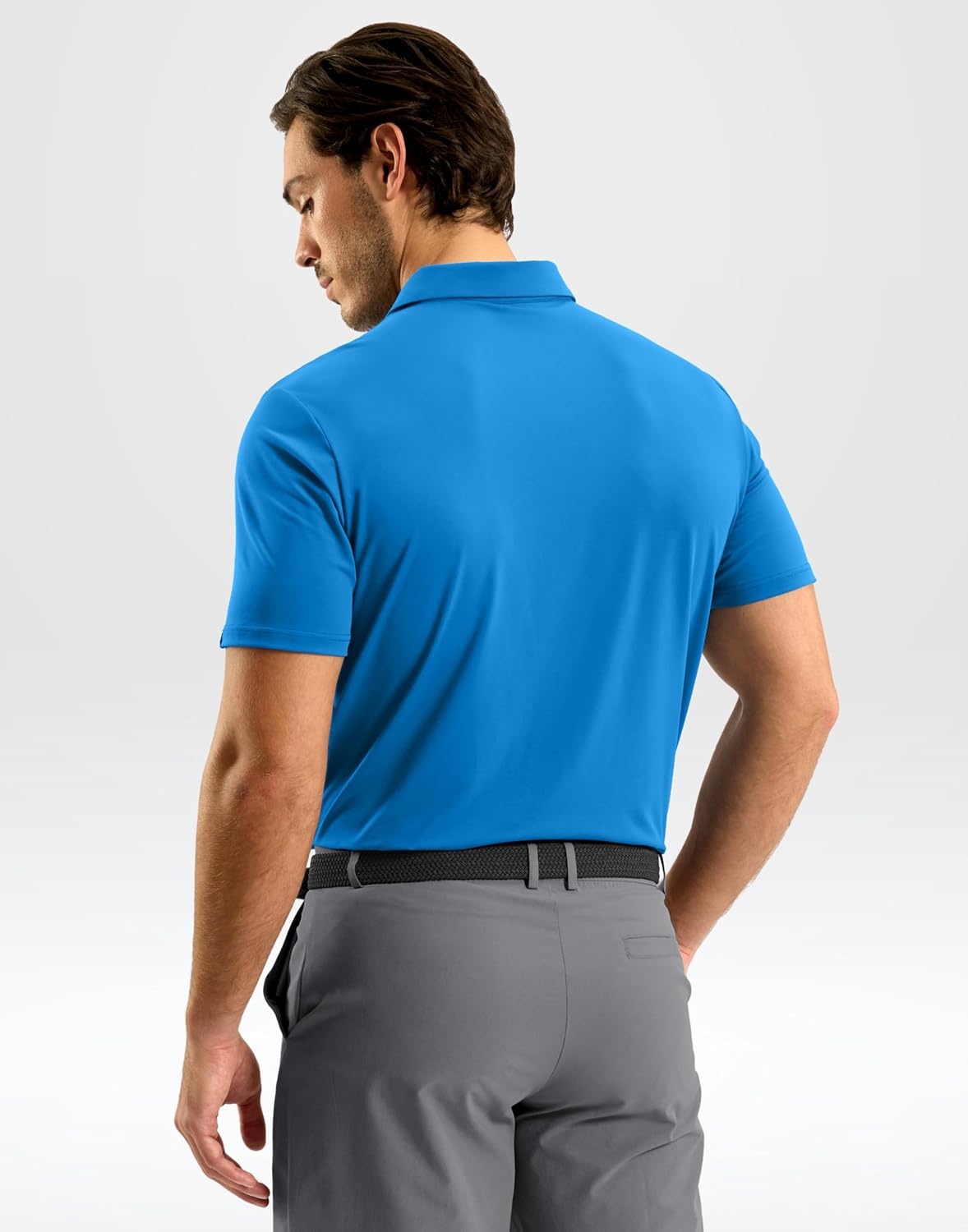image:imageMens Golf Shirt Dry Fit Short Sleeve Polos Athletic Polo Shirts for Men  Moisture Wicking CoolTouch 4Way Stretch UPF50 Contrast Collar Tagless Comfort for Tennis Pickleball Active CasualSky Blue