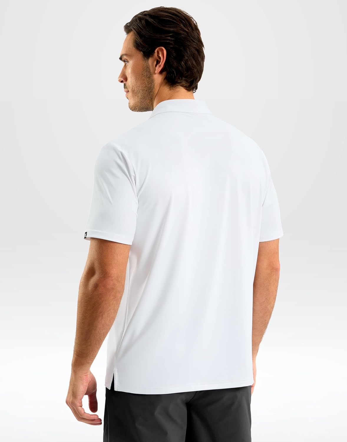 image:imageMens Golf Shirt Dry Fit Short Sleeve Polos Athletic Polo Shirts for Men  Moisture Wicking CoolTouch 4Way Stretch UPF50 Contrast Collar Tagless Comfort for Tennis Pickleball Active CasualWhite