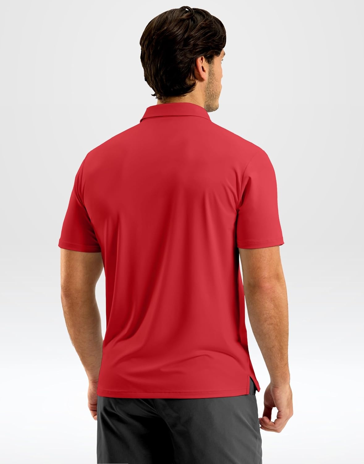 image:imageMens Golf Shirt Dry Fit Short Sleeve Polos Athletic Polo Shirts for Men  Moisture Wicking CoolTouch 4Way Stretch UPF50 Contrast Collar Tagless Comfort for Tennis Pickleball Active CasualRed