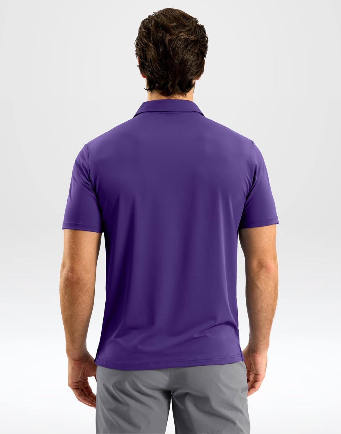 image:imageMens Golf Shirt Dry Fit Short Sleeve Polos Athletic Polo Shirts for Men  Moisture Wicking CoolTouch 4Way Stretch UPF50 Contrast Collar Tagless Comfort for Tennis Pickleball Active CasualPurple