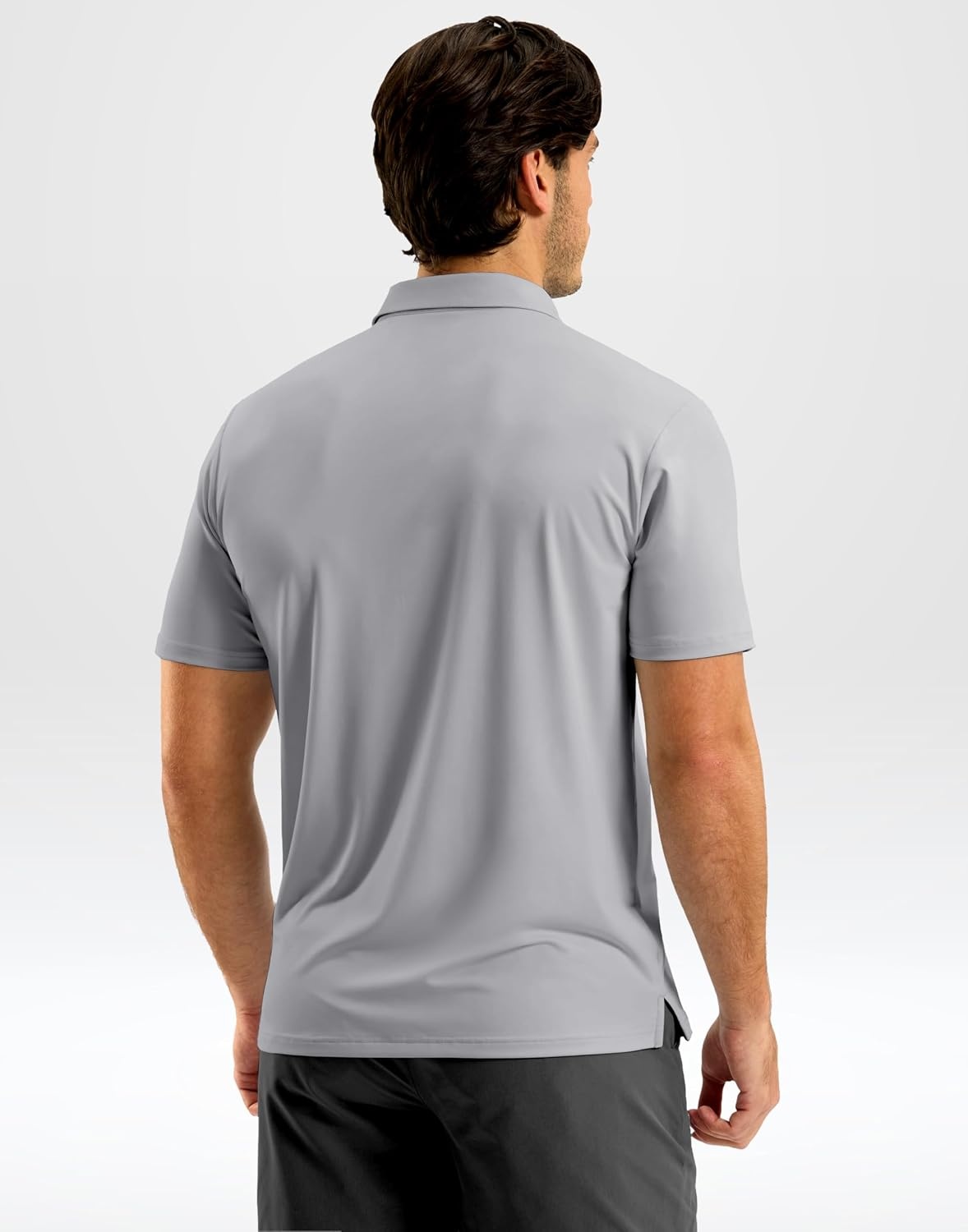 image:imageMens Golf Shirt Dry Fit Short Sleeve Polos Athletic Polo Shirts for Men  Moisture Wicking CoolTouch 4Way Stretch UPF50 Contrast Collar Tagless Comfort for Tennis Pickleball Active CasualLight Grey