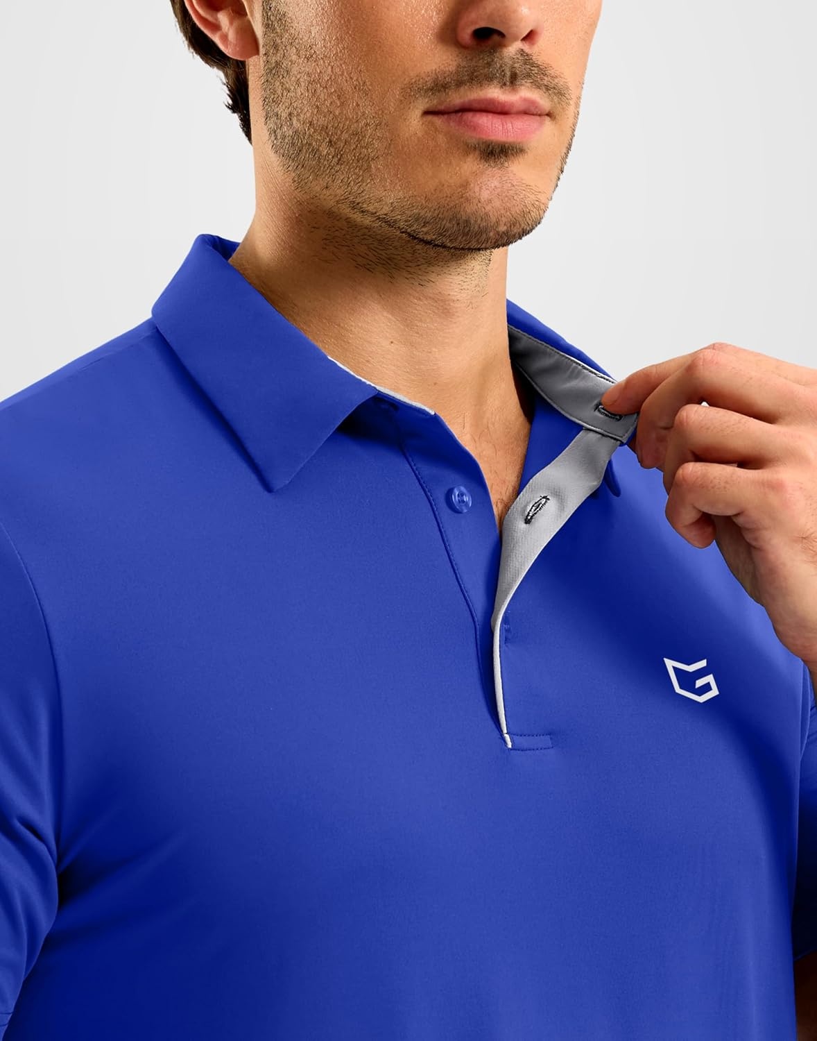 image:imageMens Golf Shirt Dry Fit Short Sleeve Polos Athletic Polo Shirts for Men  Moisture Wicking CoolTouch 4Way Stretch UPF50 Contrast Collar Tagless Comfort for Tennis Pickleball Active CasualRoyal Blue