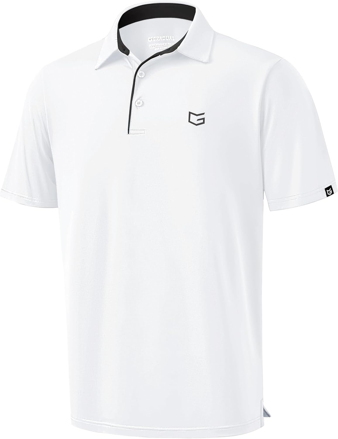 image:imageMens Golf Shirt Dry Fit Short Sleeve Polos Athletic Polo Shirts for Men  Moisture Wicking CoolTouch 4Way Stretch UPF50 Contrast Collar Tagless Comfort for Tennis Pickleball Active CasualWhite