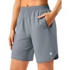 image:imageG Gradual 57 Athletic Running Shorts for Women with 2 Zipper Pockets  Lightweight Quick Dry Breathable Wellfitting Workout Gym Walking Summer Dolphin Hem Builtin LinerLight Grey