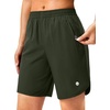 image:imageG Gradual 57 Athletic Running Shorts for Women with 2 Zipper Pockets  Lightweight Quick Dry Breathable Wellfitting Workout Gym Walking Summer Dolphin Hem Builtin LinerArmy Green