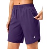 image:imageG Gradual 57 Athletic Running Shorts for Women with 2 Zipper Pockets  Lightweight Quick Dry Breathable Wellfitting Workout Gym Walking Summer Dolphin Hem Builtin LinerDeep Purple