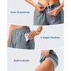 image:imageG Gradual 57 Athletic Running Shorts for Women with 2 Zipper Pockets  Lightweight Quick Dry Breathable Wellfitting Workout Gym Walking Summer Dolphin Hem Builtin LinerLight Grey