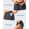 image:imageG Gradual 57 Athletic Running Shorts for Women with 2 Zipper Pockets  Lightweight Quick Dry Breathable Wellfitting Workout Gym Walking Summer Dolphin Hem Builtin LinerDark Grey