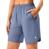 image:imageG Gradual 57 Athletic Running Shorts for Women with 2 Zipper Pockets  Lightweight Quick Dry Breathable Wellfitting Workout Gym Walking Summer Dolphin Hem Builtin LinerStone Blue