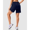 image:imageG Gradual 57 Athletic Running Shorts for Women with 2 Zipper Pockets  Lightweight Quick Dry Breathable Wellfitting Workout Gym Walking Summer Dolphin Hem Builtin LinerNavy
