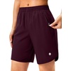 image:imageG Gradual 57 Athletic Running Shorts for Women with 2 Zipper Pockets  Lightweight Quick Dry Breathable Wellfitting Workout Gym Walking Summer Dolphin Hem Builtin LinerWine