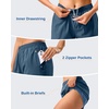 image:imageG Gradual 57 Athletic Running Shorts for Women with 2 Zipper Pockets  Lightweight Quick Dry Breathable Wellfitting Workout Gym Walking Summer Dolphin Hem Builtin LinerBlue Grey