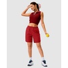 image:imageG Gradual 57 Athletic Running Shorts for Women with 2 Zipper Pockets  Lightweight Quick Dry Breathable Wellfitting Workout Gym Walking Summer Dolphin Hem Builtin LinerRed