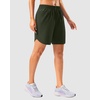 image:imageG Gradual 57 Athletic Running Shorts for Women with 2 Zipper Pockets  Lightweight Quick Dry Breathable Wellfitting Workout Gym Walking Summer Dolphin Hem Builtin LinerArmy Green