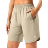 image:imageG Gradual 57 Athletic Running Shorts for Women with 2 Zipper Pockets  Lightweight Quick Dry Breathable Wellfitting Workout Gym Walking Summer Dolphin Hem Builtin LinerKhaki