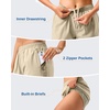 image:imageG Gradual 57 Athletic Running Shorts for Women with 2 Zipper Pockets  Lightweight Quick Dry Breathable Wellfitting Workout Gym Walking Summer Dolphin Hem Builtin LinerKhaki