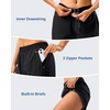 image:imageG Gradual 57 Athletic Running Shorts for Women with 2 Zipper Pockets  Lightweight Quick Dry Breathable Wellfitting Workout Gym Walking Summer Dolphin Hem Builtin LinerBlack