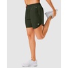 image:imageG Gradual 57 Athletic Running Shorts for Women with 2 Zipper Pockets  Lightweight Quick Dry Breathable Wellfitting Workout Gym Walking Summer Dolphin Hem Builtin LinerArmy Green