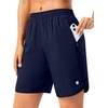 image:imageG Gradual 57 Athletic Running Shorts for Women with 2 Zipper Pockets  Lightweight Quick Dry Breathable Wellfitting Workout Gym Walking Summer Dolphin Hem Builtin LinerNavy