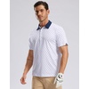 image:imageG Gradual Mens Golf Shirt Short Sleeve Print Polo Shirts for Men  Dry Fit Breathable Lightweight Stretchy Soft Moisture Wicking Comfort Collared CasualGolf Clubs White