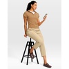 image:imageG Gradual Petite Pants for Women 2426 Ankle Pants with 2 Pockets  Petite Friendly External Drawstring Soft 4way Stretch Easy to care for Wrinkle Free Casual Golf Travel AthleticKhaki