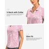 image:imageG Gradual Polo Shirts for Women Short Sleeve Golf Shirts V Neck Collared Top Cooling Lightweight UPF 50 Tennis Work Dry FitPink Paisley