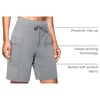 image:imageG Gradual Womens 7 Athletic Hiking Long Shorts with Pockets High Waisted Stretchy Bermuda Shorts for Women Workout CasualBright Grey