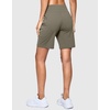 image:imageG Gradual Womens 7 Athletic Hiking Long Shorts with Pockets High Waisted Stretchy Bermuda Shorts for Women Workout CasualDark Khaki