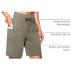image:imageG Gradual Womens 7 Athletic Hiking Long Shorts with Pockets High Waisted Stretchy Bermuda Shorts for Women Workout CasualDark Khaki