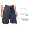 image:imageG Gradual Womens 7 Athletic Hiking Long Shorts with Pockets High Waisted Stretchy Bermuda Shorts for Women Workout CasualDusty Blue