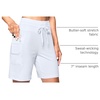 image:imageG Gradual Womens 7 Athletic Hiking Long Shorts with Pockets High Waisted Stretchy Bermuda Shorts for Women Workout CasualWhite