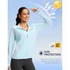 image:imageG Gradual Womens Sun Protection Lightweight Athletic Jacket Zip Up Jacket  UPF 50 4 Pockets Breathable Stretchy Quick Dry Raglan Long sleevesThumb Hole Workout Running Sun Cover Up ShirtLight Blue