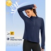 image:imageG Gradual Womens Sun Protection Lightweight Athletic Jacket Zip Up Jacket  UPF 50 4 Pockets Breathable Stretchy Quick Dry Raglan Long sleevesThumb Hole Workout Running Sun Cover Up ShirtNavy