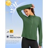 image:imageG Gradual Womens Sun Protection Lightweight Athletic Jacket Zip Up Jacket  UPF 50 4 Pockets Breathable Stretchy Quick Dry Raglan Long sleevesThumb Hole Workout Running Sun Cover Up ShirtGreen