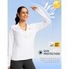 image:imageG Gradual Womens Sun Protection Lightweight Athletic Jacket Zip Up Jacket  UPF 50 4 Pockets Breathable Stretchy Quick Dry Raglan Long sleevesThumb Hole Workout Running Sun Cover Up ShirtWhite