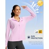 image:imageG Gradual Womens Sun Protection Lightweight Athletic Jacket Zip Up Jacket  UPF 50 4 Pockets Breathable Stretchy Quick Dry Raglan Long sleevesThumb Hole Workout Running Sun Cover Up ShirtPink