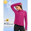 image:imageG Gradual Womens Sun Protection Lightweight Athletic Jacket Zip Up Jacket  UPF 50 4 Pockets Breathable Stretchy Quick Dry Raglan Long sleevesThumb Hole Workout Running Sun Cover Up ShirtRose