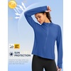 image:imageG Gradual Womens Sun Protection Lightweight Athletic Jacket Zip Up Jacket  UPF 50 4 Pockets Breathable Stretchy Quick Dry Raglan Long sleevesThumb Hole Workout Running Sun Cover Up ShirtDark Blue