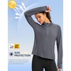 image:imageG Gradual Womens Sun Protection Lightweight Athletic Jacket Zip Up Jacket  UPF 50 4 Pockets Breathable Stretchy Quick Dry Raglan Long sleevesThumb Hole Workout Running Sun Cover Up ShirtDark Grey