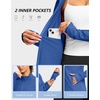 image:imageG Gradual Womens Sun Protection Lightweight Athletic Jacket Zip Up Jacket  UPF 50 4 Pockets Breathable Stretchy Quick Dry Raglan Long sleevesThumb Hole Workout Running Sun Cover Up ShirtDark Blue