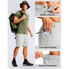 image:imageMens Casual Shorts 9 Lightweight Golf Zipper Pockets Stretch Shorts  Breathable QuickDry Hiking Travel Work Summer ShortsBright Grey