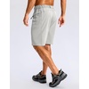 image:imageMens Casual Shorts 9 Lightweight Golf Zipper Pockets Stretch Shorts  Breathable QuickDry Hiking Travel Work Summer ShortsBright Grey