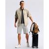 image:imageMens Casual Shorts 9 Lightweight Golf Zipper Pockets Stretch Shorts  Breathable QuickDry Hiking Travel Work Summer ShortsBright Grey