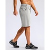 image:imageMens Casual Shorts 9 Lightweight Golf Zipper Pockets Stretch Shorts  Breathable QuickDry Hiking Travel Work Summer ShortsBright Grey