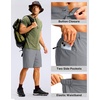 image:imageMens Casual Shorts 9 Lightweight Golf Zipper Pockets Stretch Shorts  Breathable QuickDry Hiking Travel Work Summer ShortsCloudy Grey