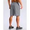 image:imageMens Casual Shorts 9 Lightweight Golf Zipper Pockets Stretch Shorts  Breathable QuickDry Hiking Travel Work Summer ShortsCloudy Grey