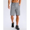 image:imageMens Casual Shorts 9 Lightweight Golf Zipper Pockets Stretch Shorts  Breathable QuickDry Hiking Travel Work Summer ShortsCloudy Grey